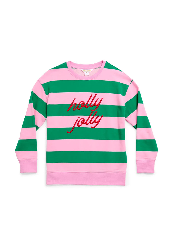 Shiraleah Sweatshirt Holly Jolly Striped Classic Sweatshirt