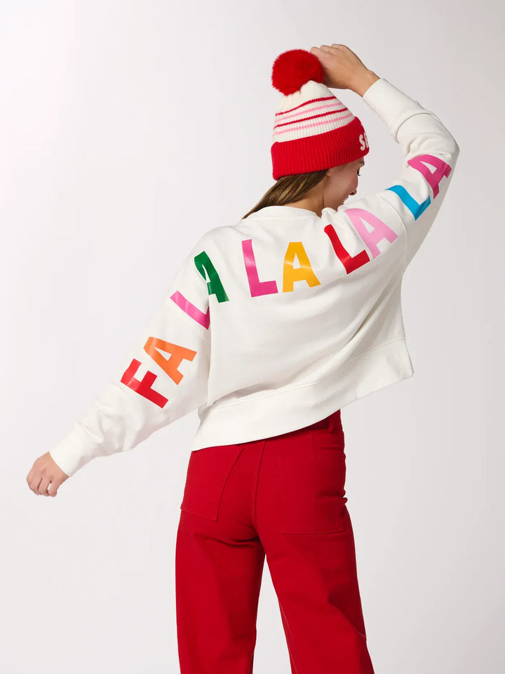 Shiraleah Sweatshirt Ivory / S Tis The Season/Fa La La Relaxed Sweatshirt