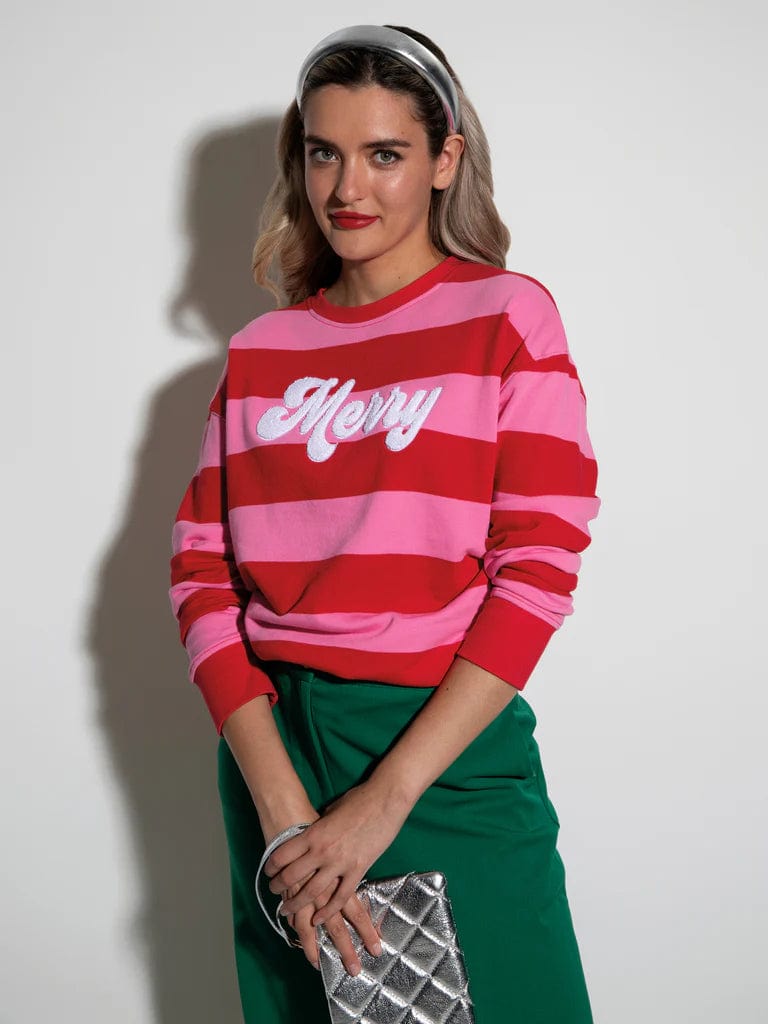 Shiraleah Sweatshirt Pink / S Merry Stripe Sweatshirt