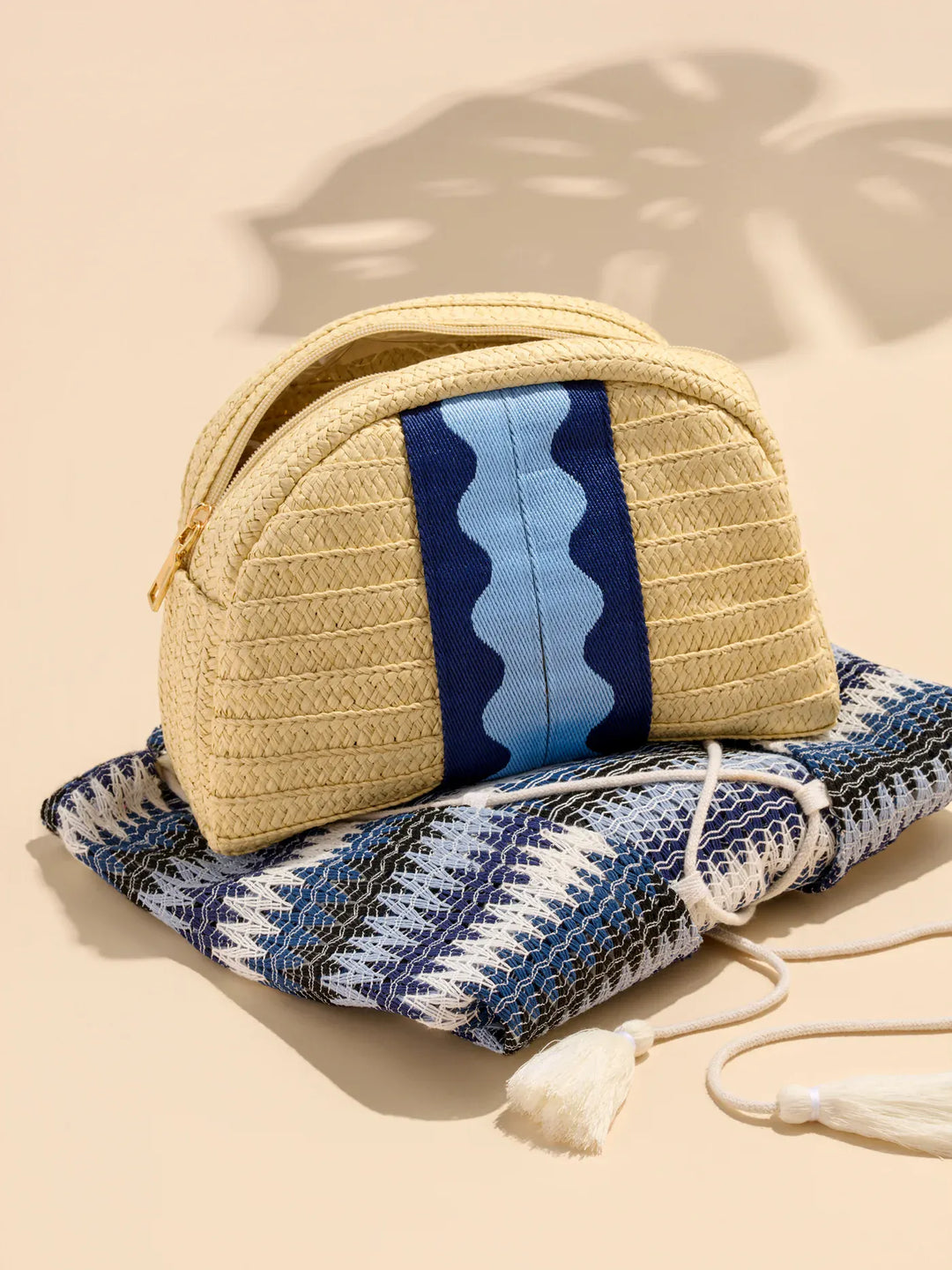 Shiraleah Tote Blue Marbella Zip Pouch