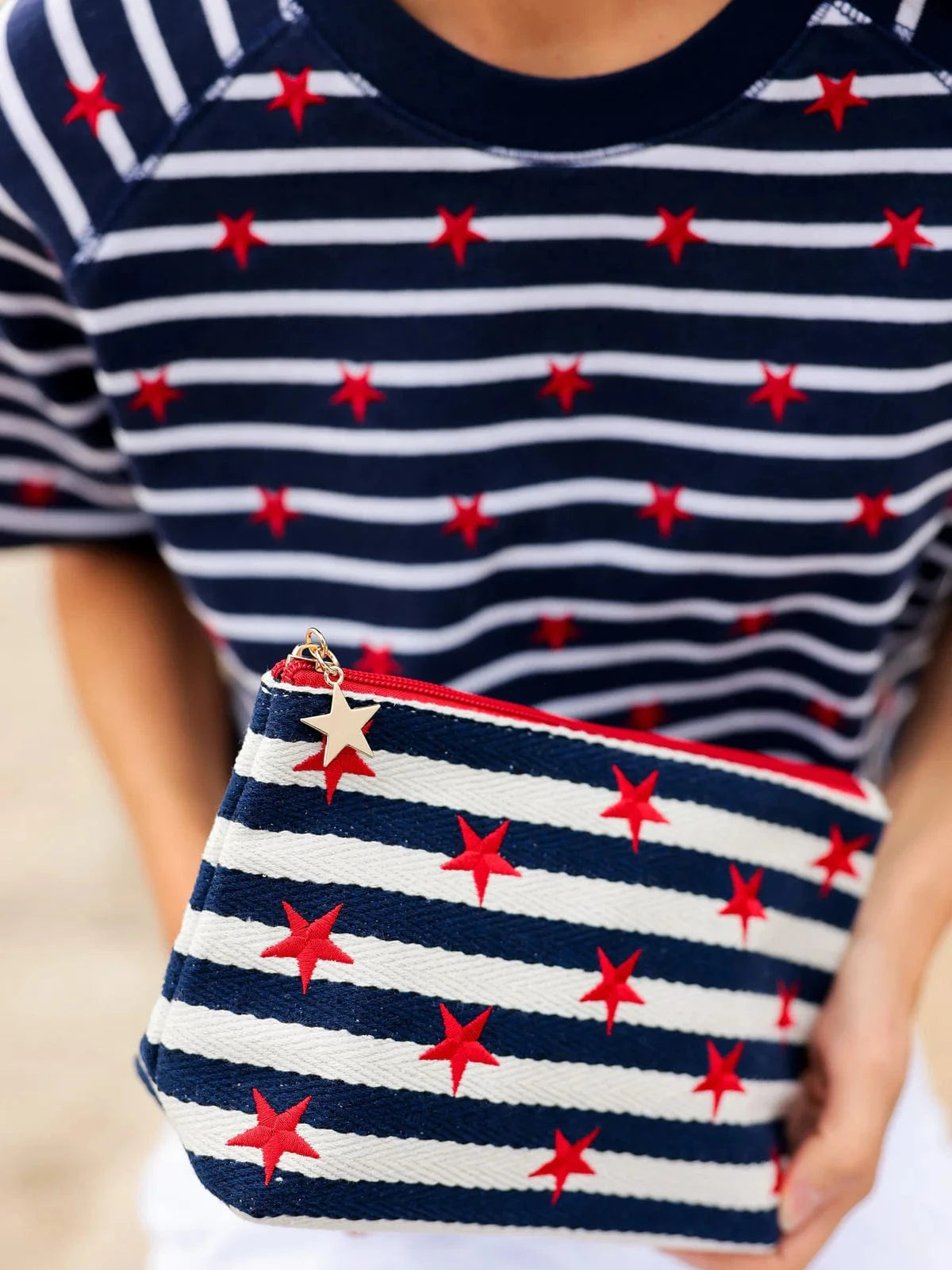 Shiraleah Morgan Stars Large Zip Pouch - Thumbnail 4