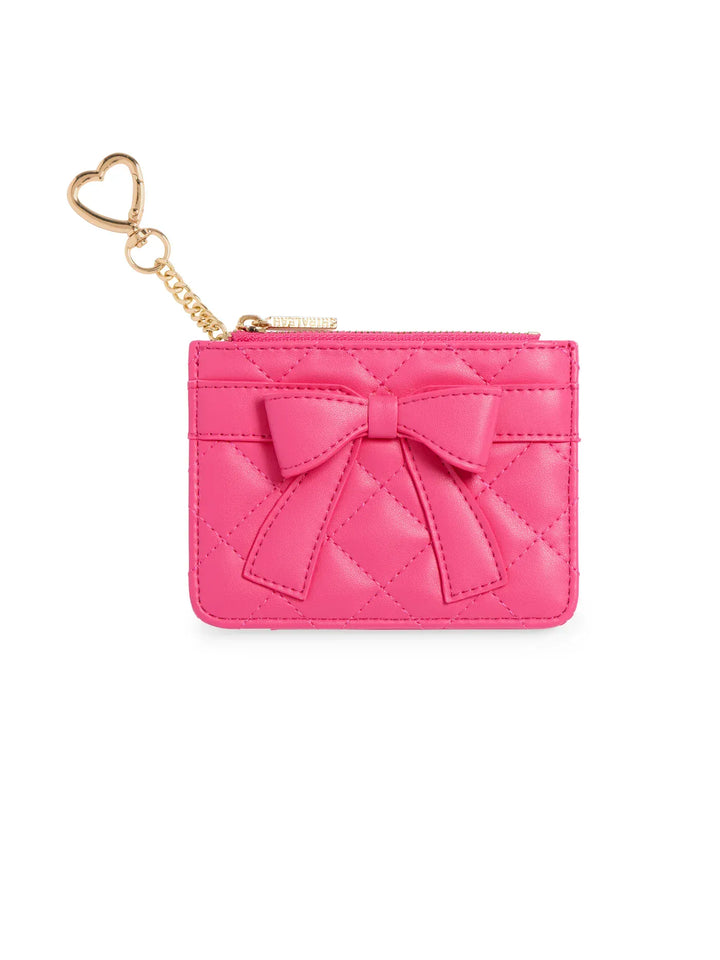 Shiraleah Wallet Fuchsia Quilted Bow Card Case