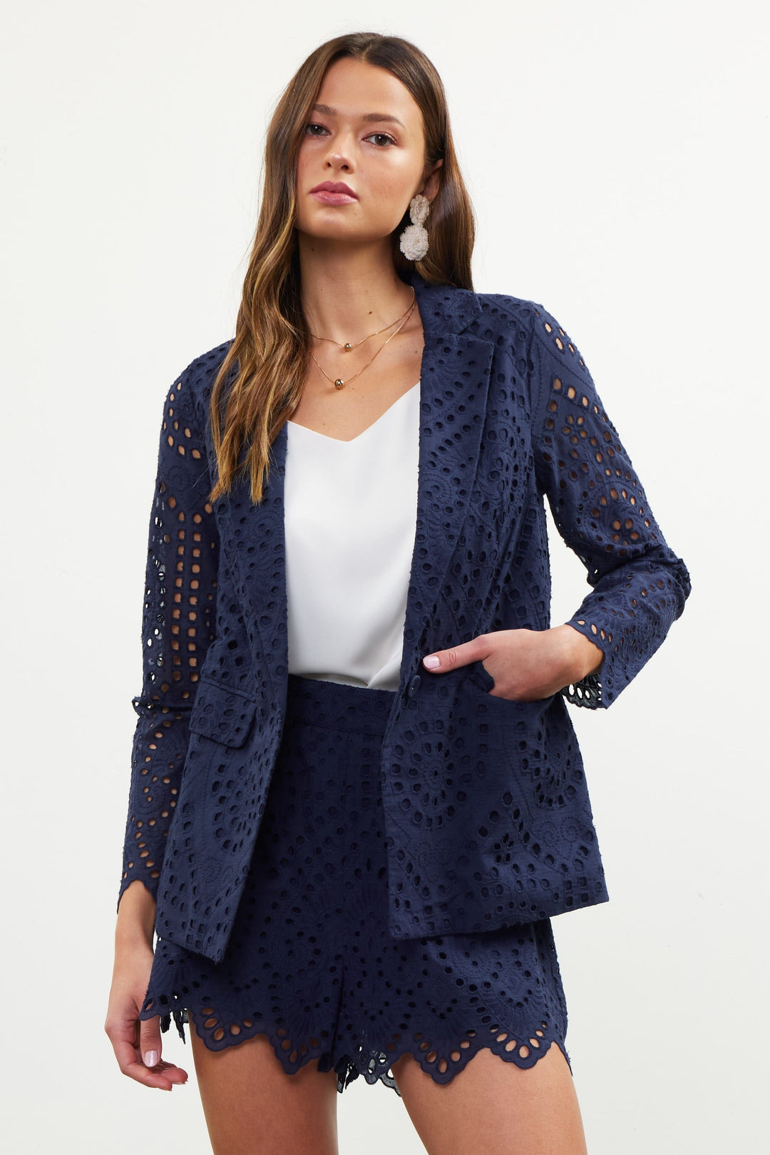 Skies Are Blue Blazer Emery Lace Blazer