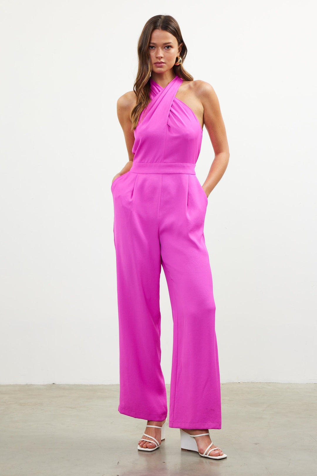 Skies Are Blue Jumpsuit Hot Flamingo / XS Thea Halter Neck Jumpsuit