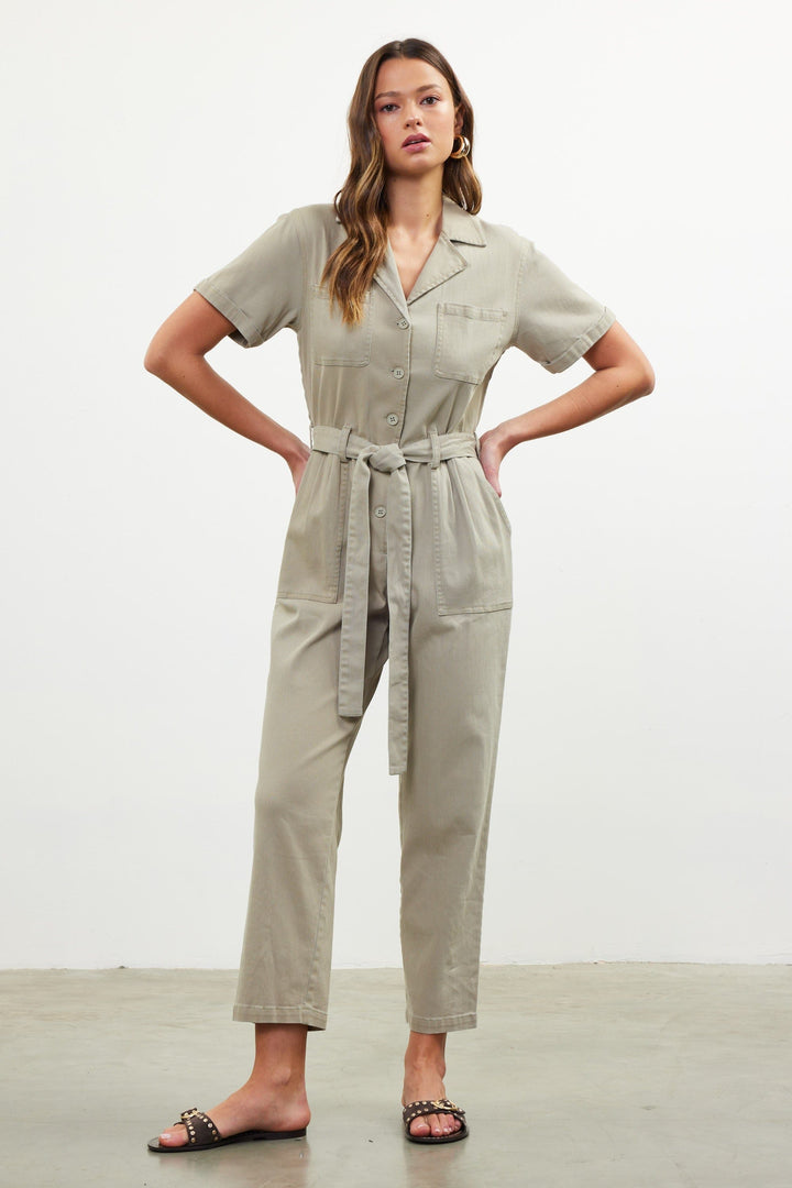 Skies Are Blue Jumpsuit Sage / XS Kendall Washed Utility Jumpsuit