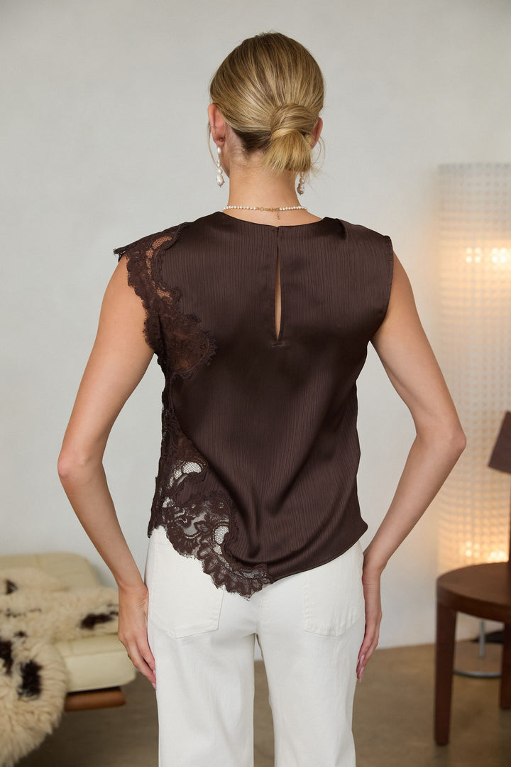 Skies Are Blue Top Janie Mixed Lace Top