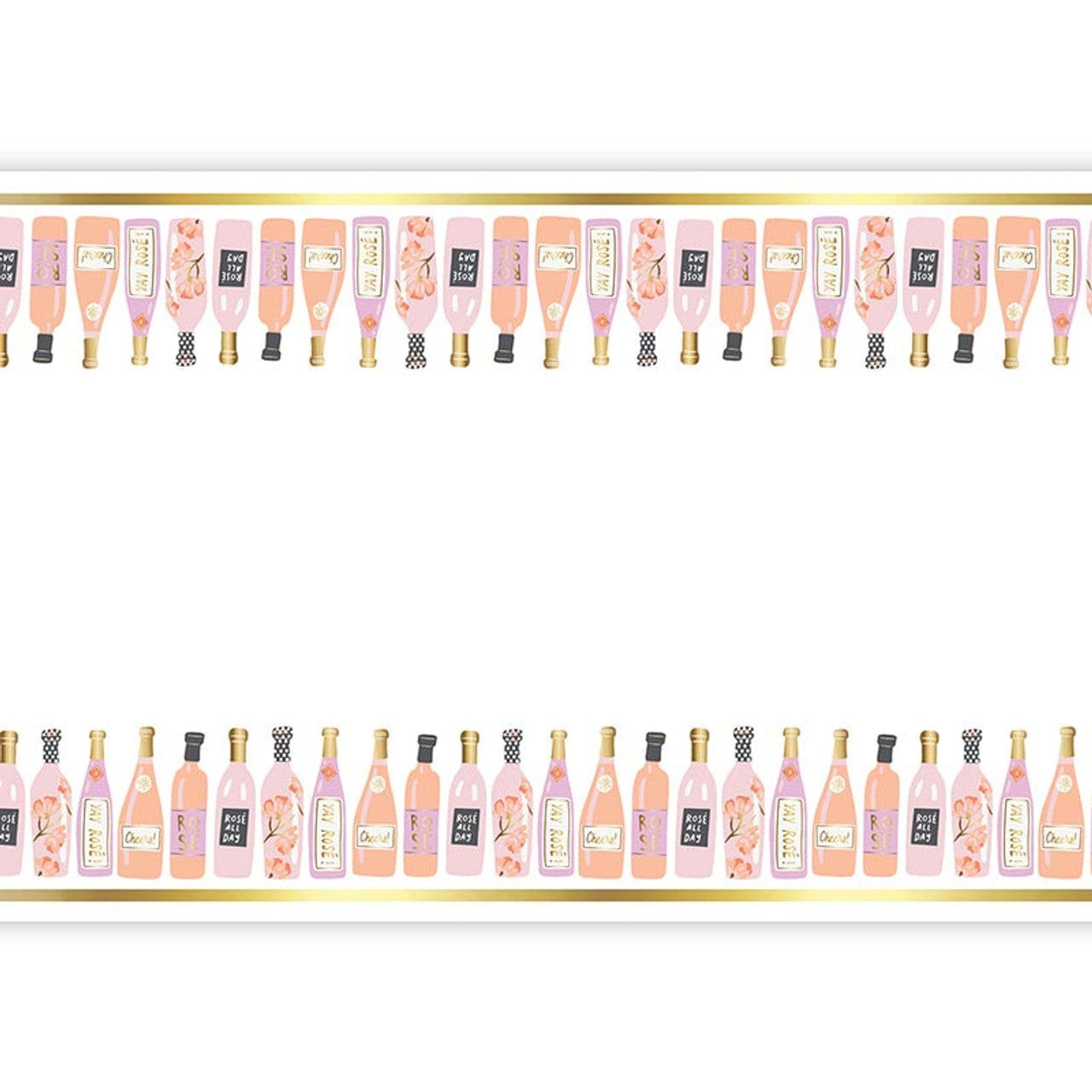 Foil Table Runner - Champagne Bottles