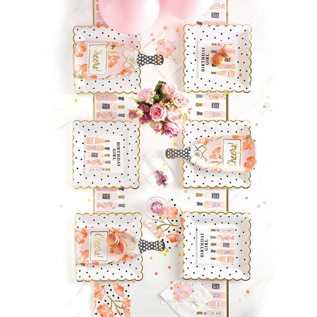 Slant Collections Decor Foil Table Runner - Champagne Bottles