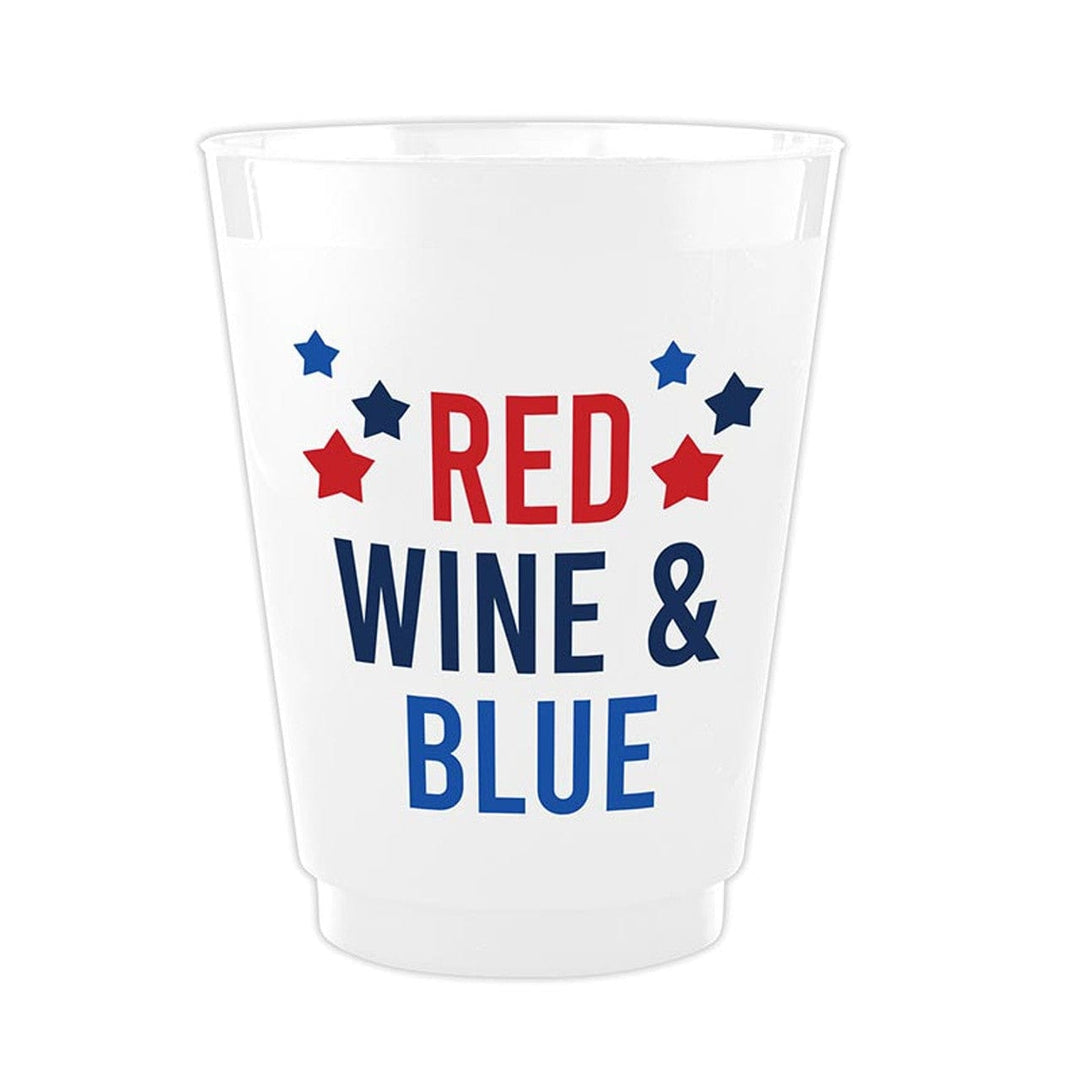 Slant Collections Drinkware 8 Pack / Red Wine & Blue July 4th Frost Cups