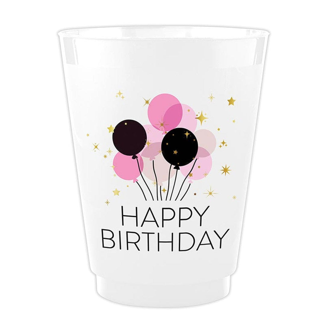 Slant Collections Drinkware White - Balloons Birthday Frost Cup