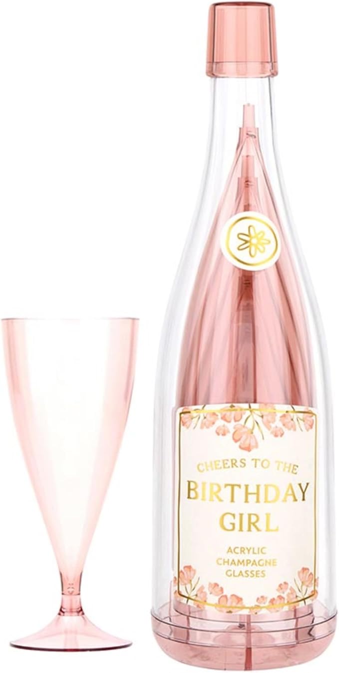 Slant Collections Gift Champagne Bottle Party Flutes 5-Pack