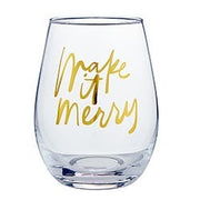 Slant Collections Make it Merry Wineglass & Popper Gift Set - Falala Pattern Make it Merry