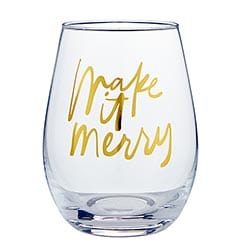 Slant Collections Make it Merry Wineglass & Popper Gift Set - Falala Pattern Make it Merry