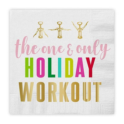 Slant Collections Multicolor Beverage Napkins - Holiday Workout