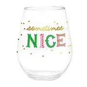 Slant Collections Naughty/Nice Jumbo Stemless Wine Glass - Naughty/Nice