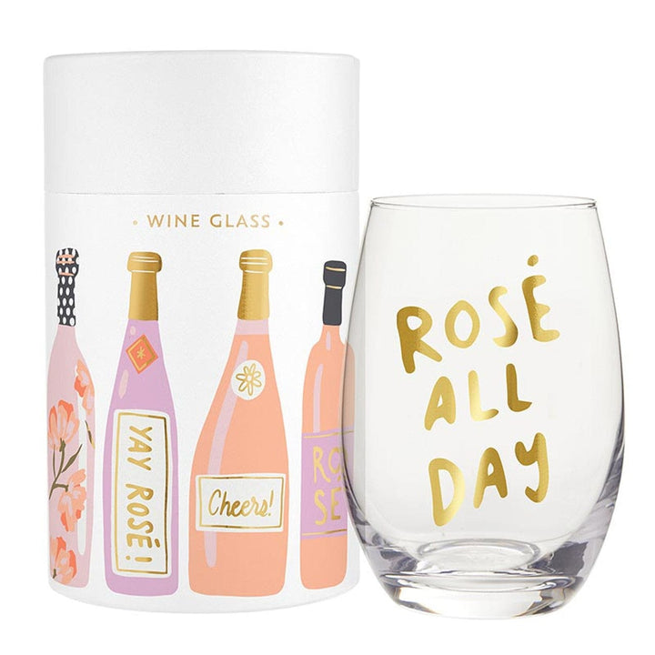 Slant Drinkware Stemless Wine Glass - Rose All Day