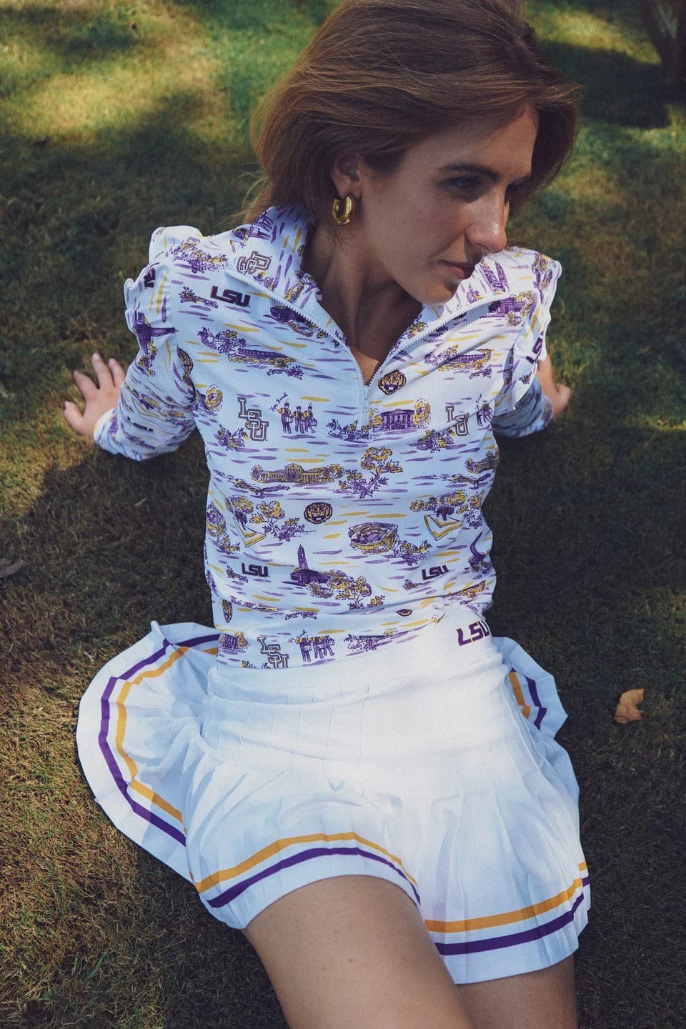 Smith & Quinn Skort The Gwen Skort - White with LSU Gold/Purple