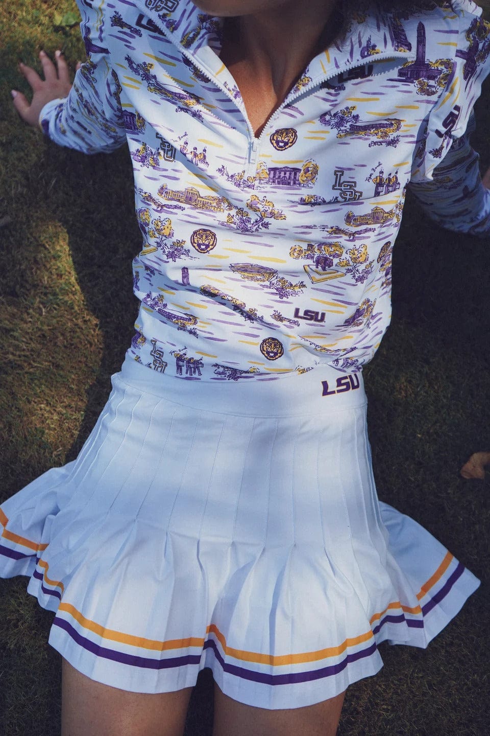 Smith & Quinn Skort The Gwen Skort - White with LSU Gold/Purple