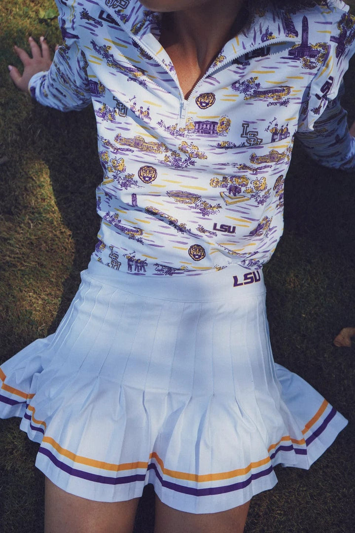Smith & Quinn Skort The Gwen Skort - White with LSU Gold/Purple