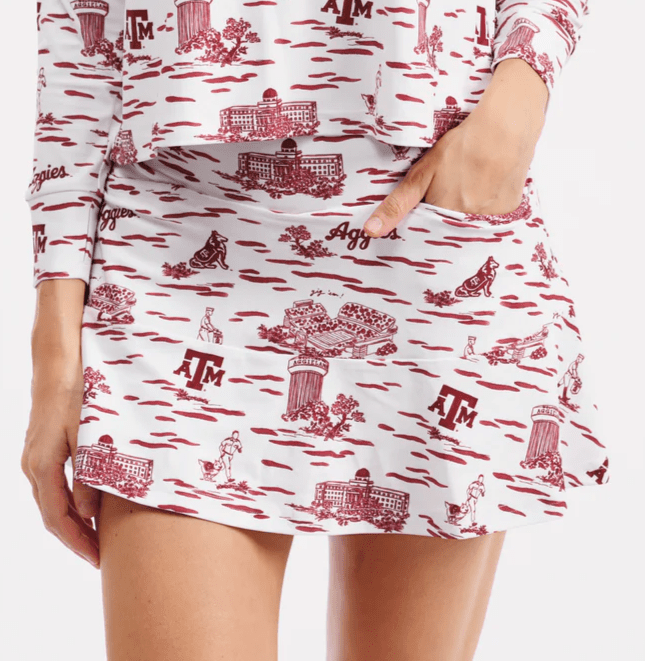 Smith & Quinn Skort White / S The Molly Skort - Texas A&M Toile