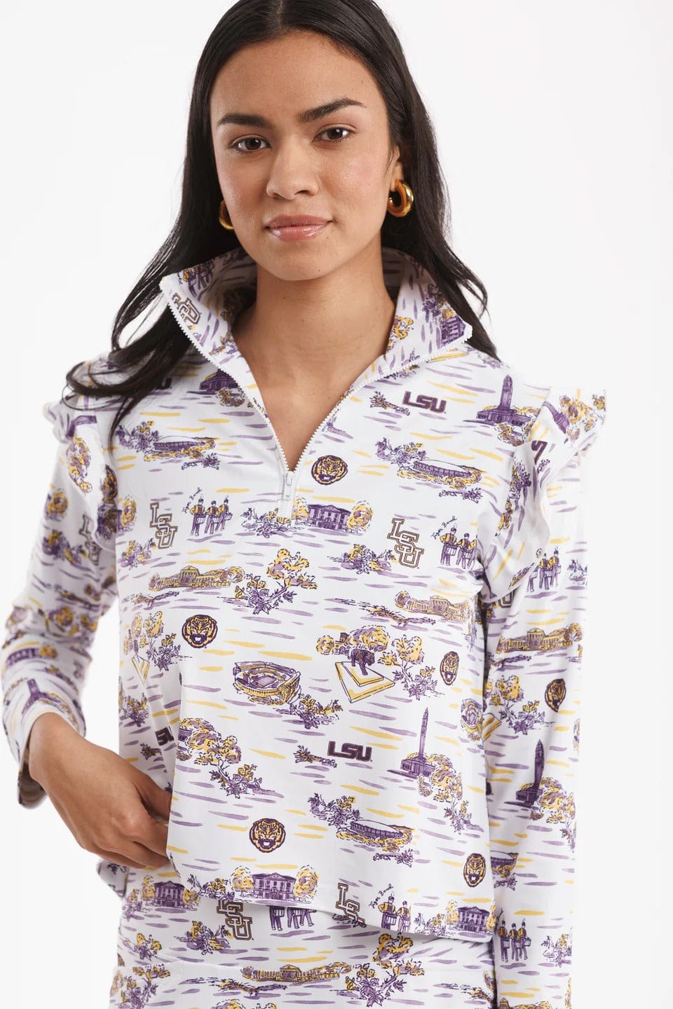 Smith & Quinn Top White / S The Grayson Top - LSU Toile
