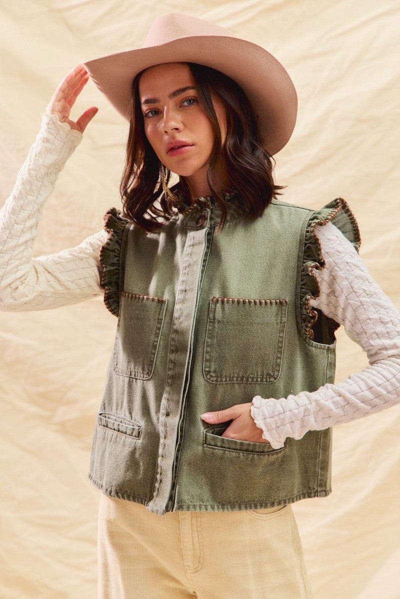 So Me Top Emerie Ruffled Vest Top