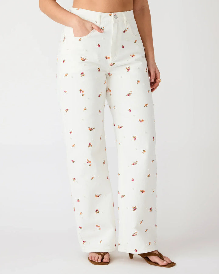 Steve Madden Denim Sydnee Floral Wide Leg Denim