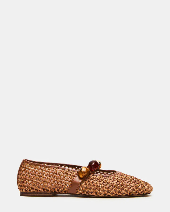 Steve Madden Flats Brown Raffia / 6 Poppin Raffia Flats