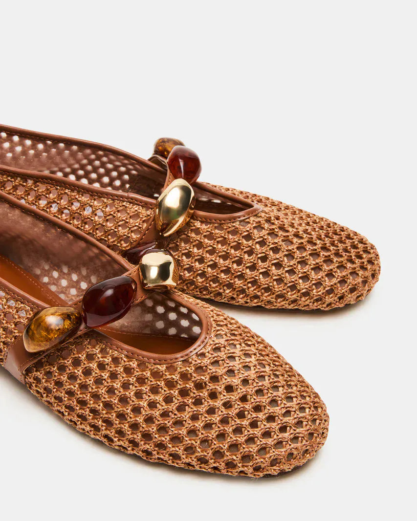 Steve Madden Flats Poppin Raffia Flats