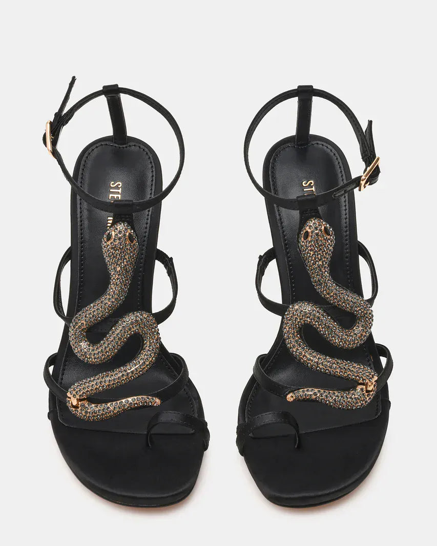 Steve Madden Sandal Python Rhinestone Snake Heels