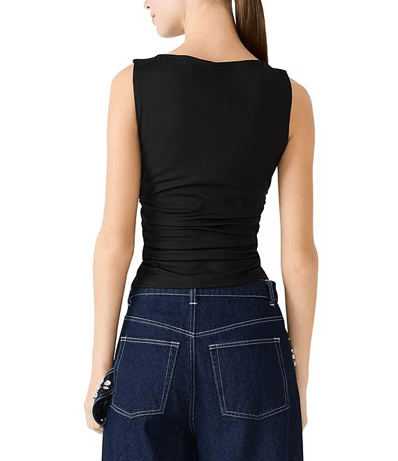 Steve Madden Tank Adair Boat Neck Sleeveless Tank Top