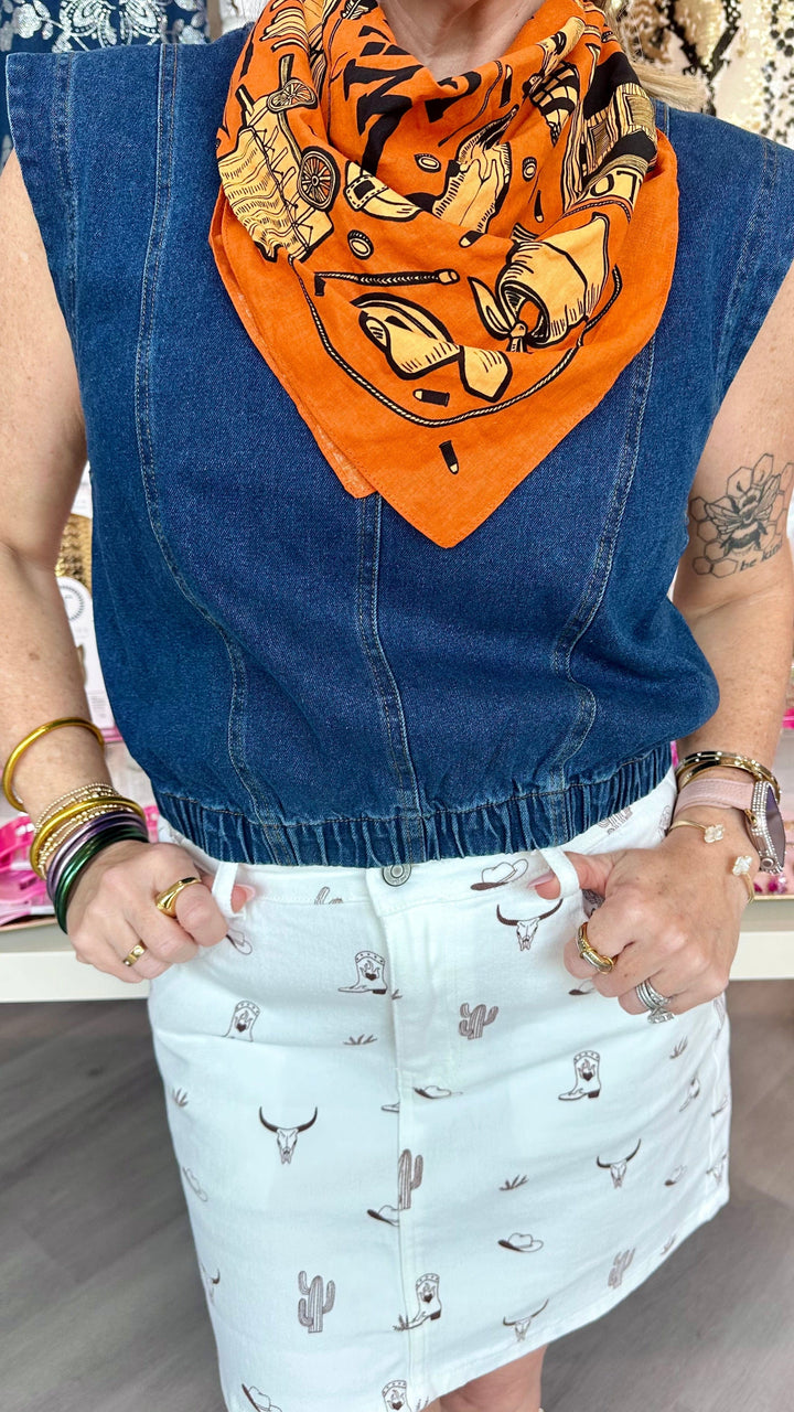 Steve Madden Top Leila Denim Top