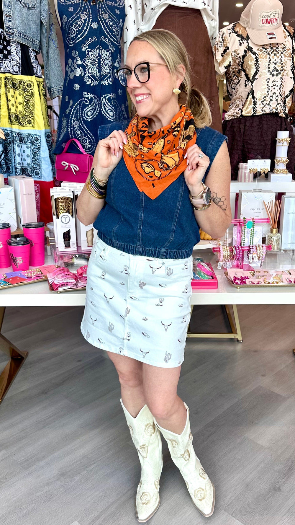 Steve Madden Top Leila Denim Top