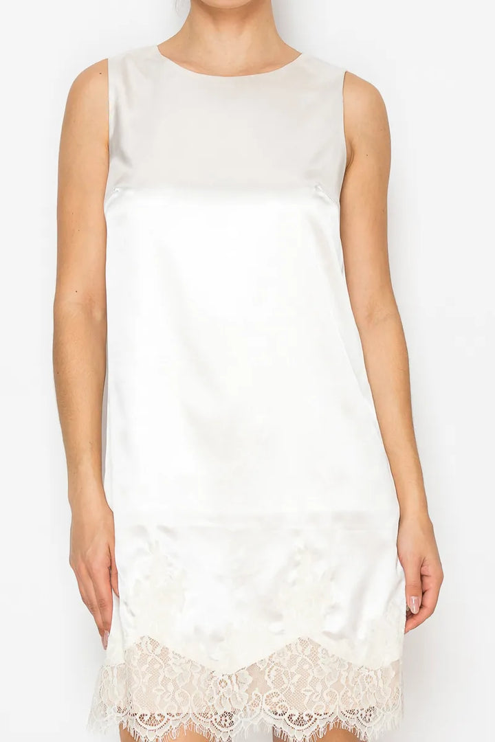 Stitch &amp; Co. Mini Dress Champagne / S Sabrina Lace Hem Mini Dress