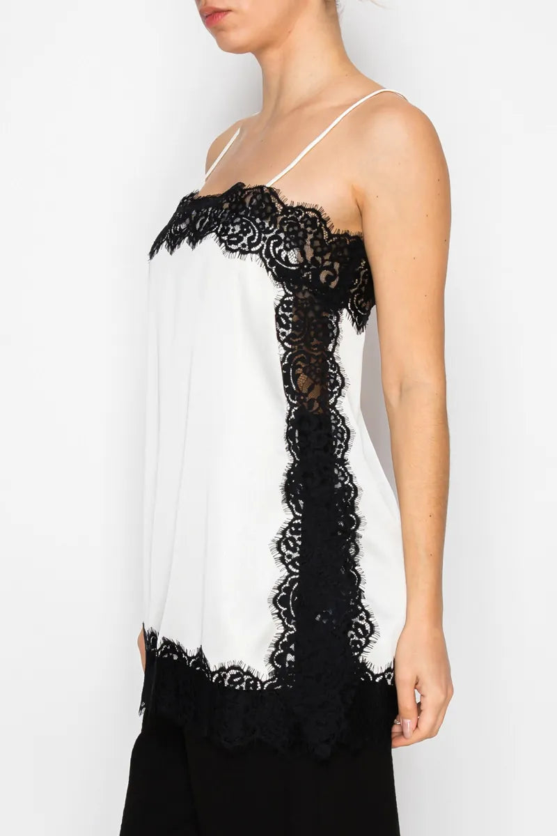 Stitch & Co. Top Frances Lace Trim Top