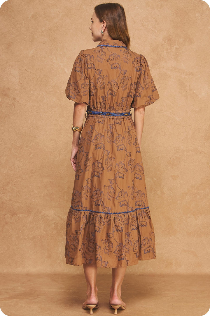 Strut &amp; Bolt Midi Dress Aubrey Puff Sleeve Midi Dress