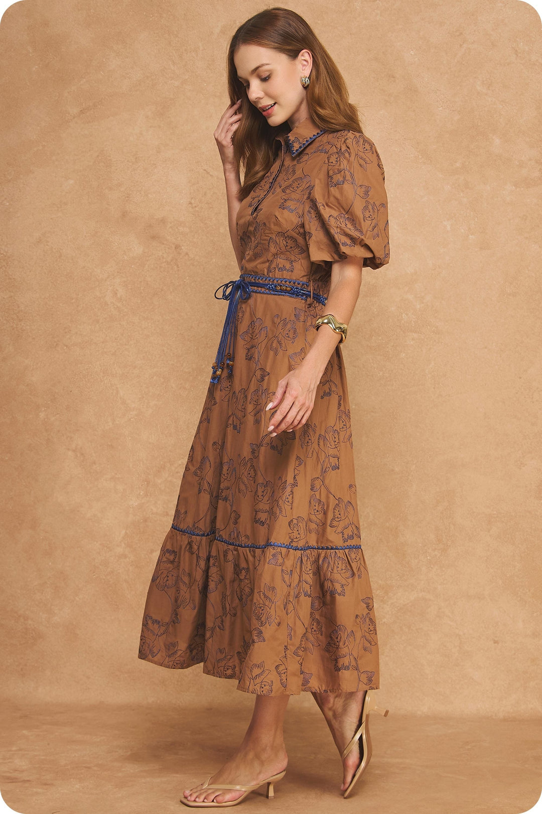 Strut &amp; Bolt Midi Dress Aubrey Puff Sleeve Midi Dress