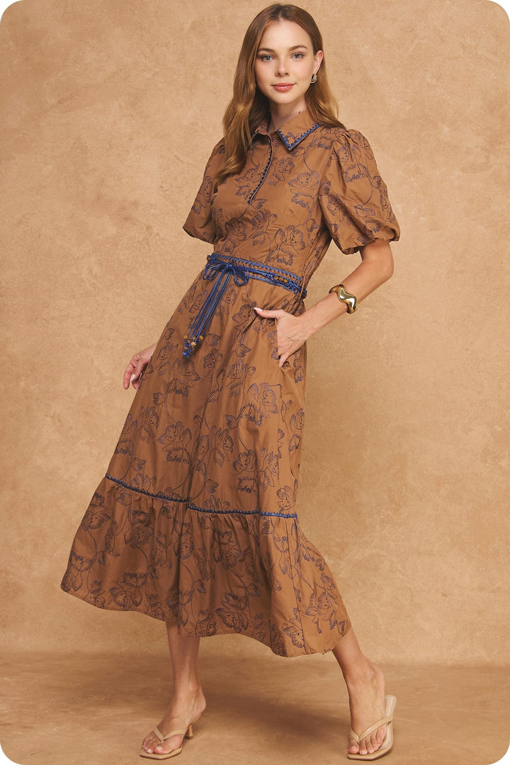 Strut &amp; Bolt Midi Dress Aubrey Puff Sleeve Midi Dress