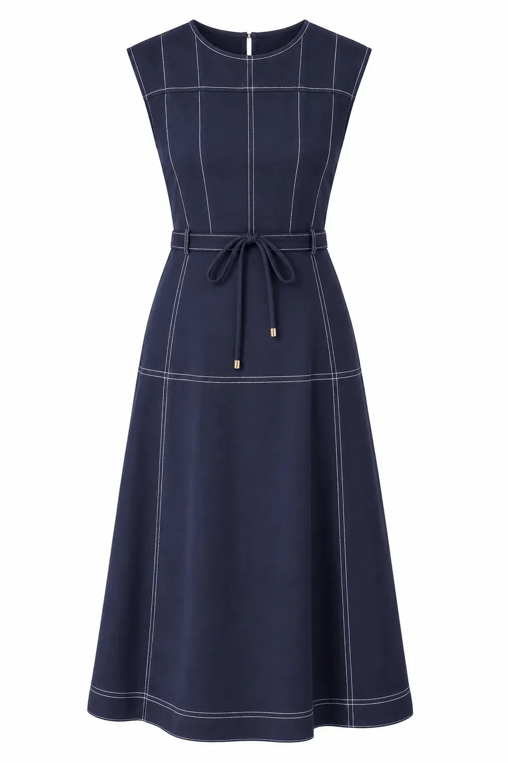 Strut &amp; Bolt Midi Dress Navy / S Tessa Top Stitch Sleeveless Midi