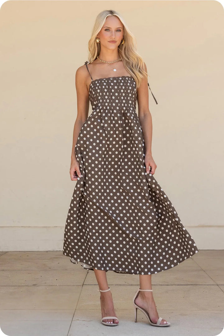 Strut &amp; Bolt Mini Dress Sophie Pintuck Polka Dot Mini Dress