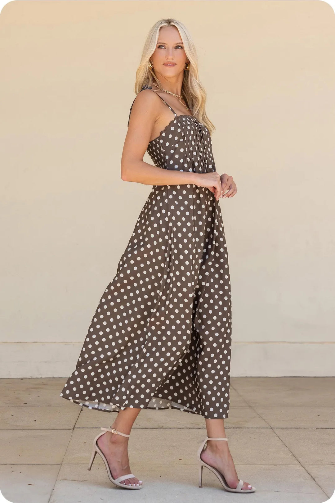 Strut &amp; Bolt Mini Dress Sophie Pintuck Polka Dot Mini Dress