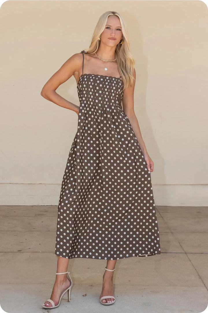 Strut &amp; Bolt Mini Dress Sophie Pintuck Polka Dot Mini Dress