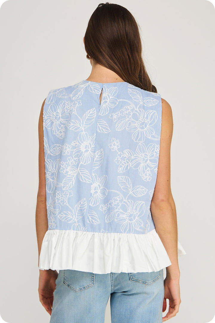 Strut & Bolt Top Eliana Floral Embroidery Top
