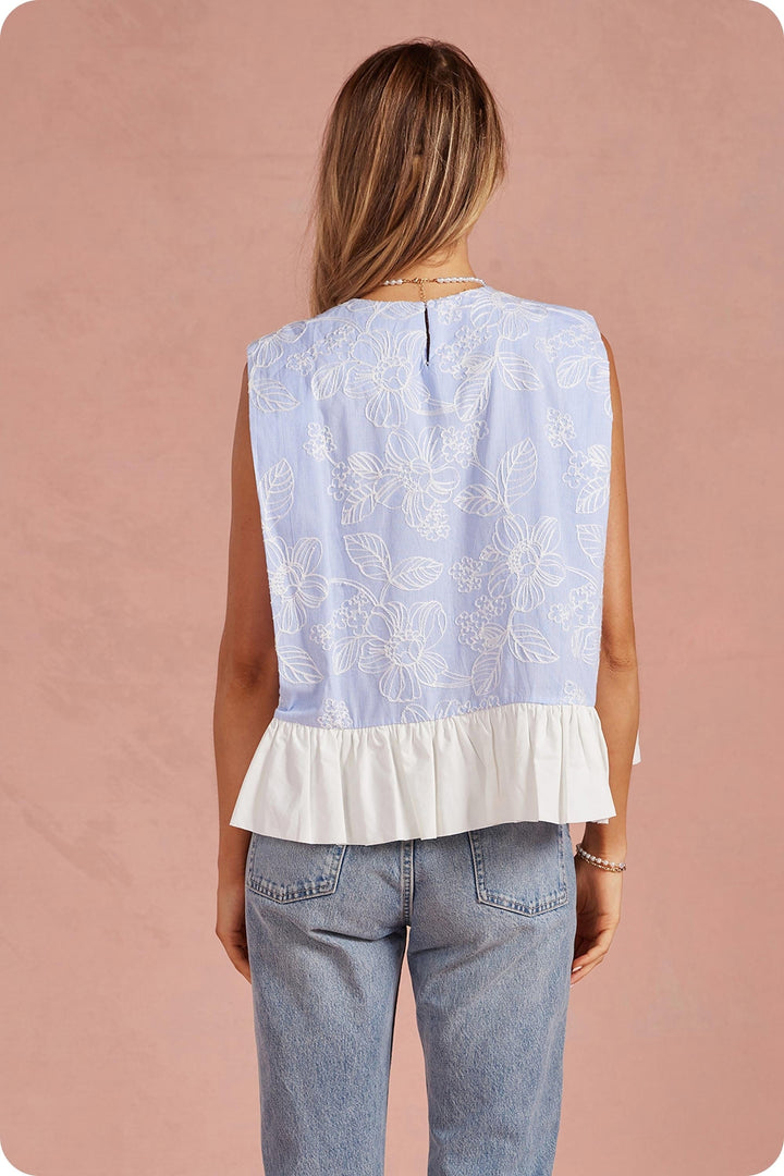 Strut & Bolt Top Eliana Floral Embroidery Top