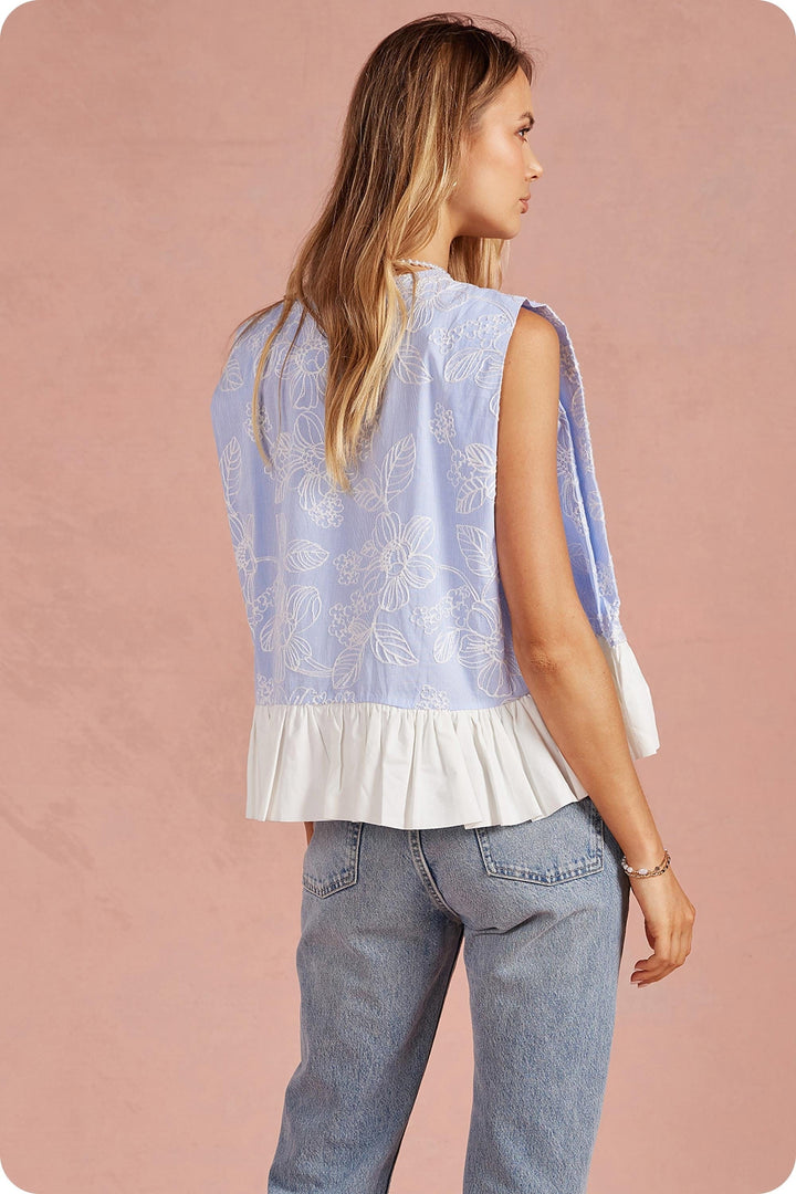 Strut & Bolt Top Eliana Floral Embroidery Top