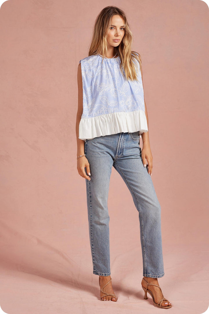 Strut & Bolt Top Eliana Floral Embroidery Top