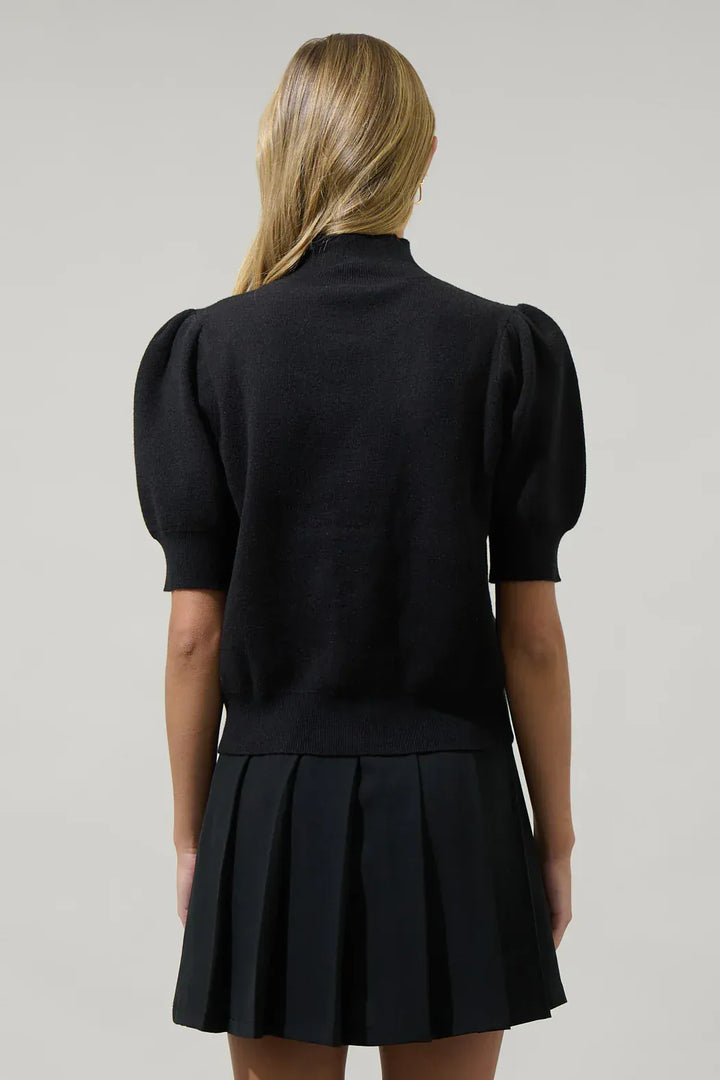 SugarLips Sweater Russel Heart Puff Sleeve Sweater