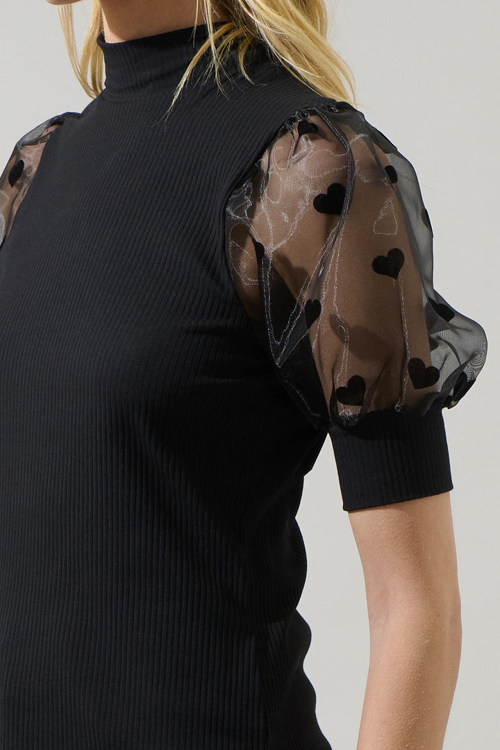 SugarLips Top Erlina Heart Knit Top