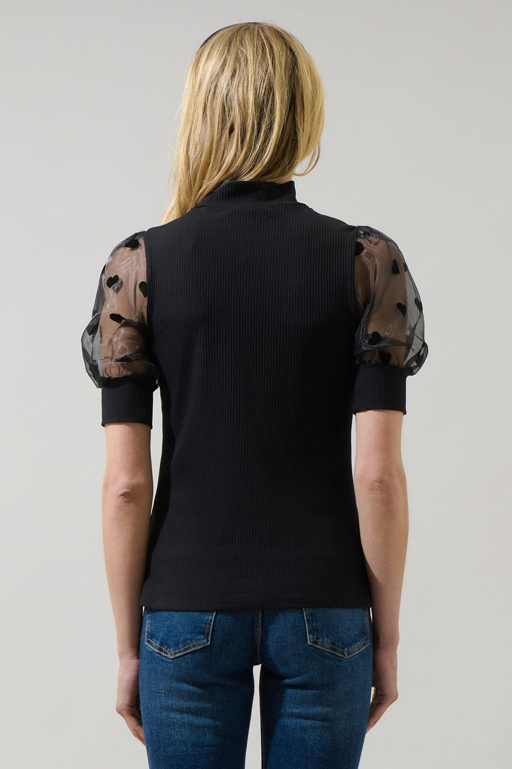 SugarLips Top Erlina Heart Knit Top