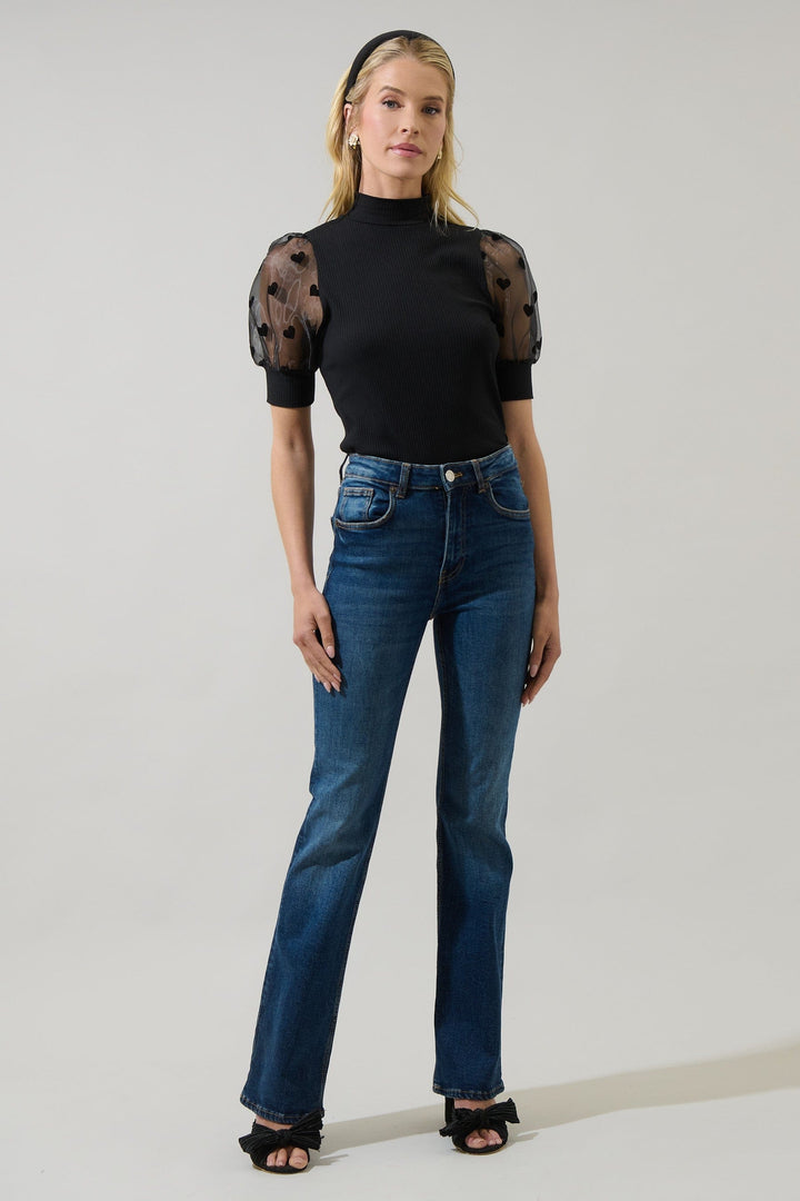 SugarLips Top Erlina Heart Knit Top